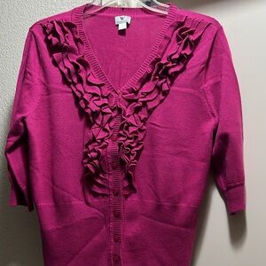 omen's Pink Ruffled Sweater